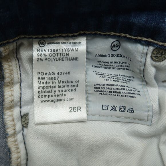 Adriano Goldschmied AG Women's 26R Low-Rise Legging Ankle 28" Inseam Distressed - Picture 7 of 15